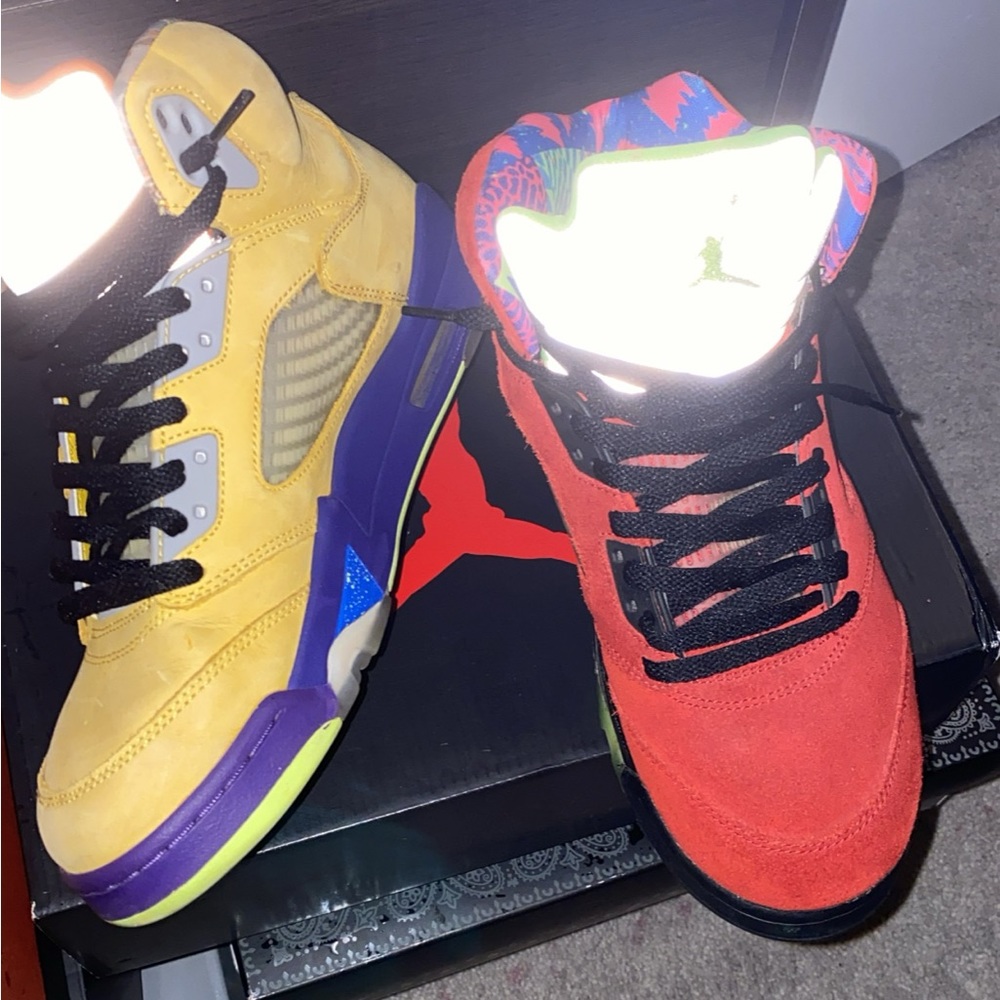 JORDAN RETRO 5 RED/YELLOW SZ 9